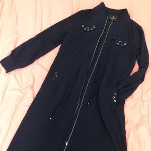 Soft breathable Blue Turkish Abaya maxi cardigan